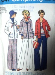 7347 SIMPLE SEW ZIP COLLAR JACKET,PANTS 76 PATTERN 18,20 40,42